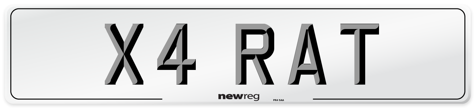 X4 RAT Number Plate from New Reg